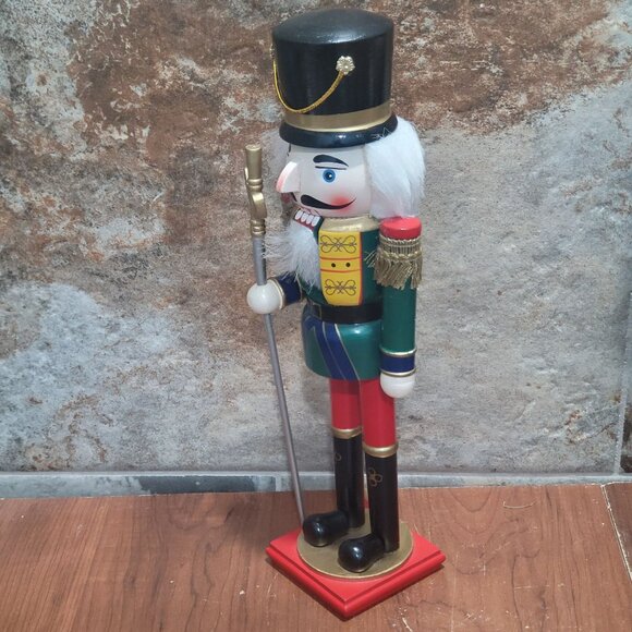 Pier Wooden Nutcracker Soldier With Sword Decorative Accent 12 Inch Tall - Picture 8 of 11